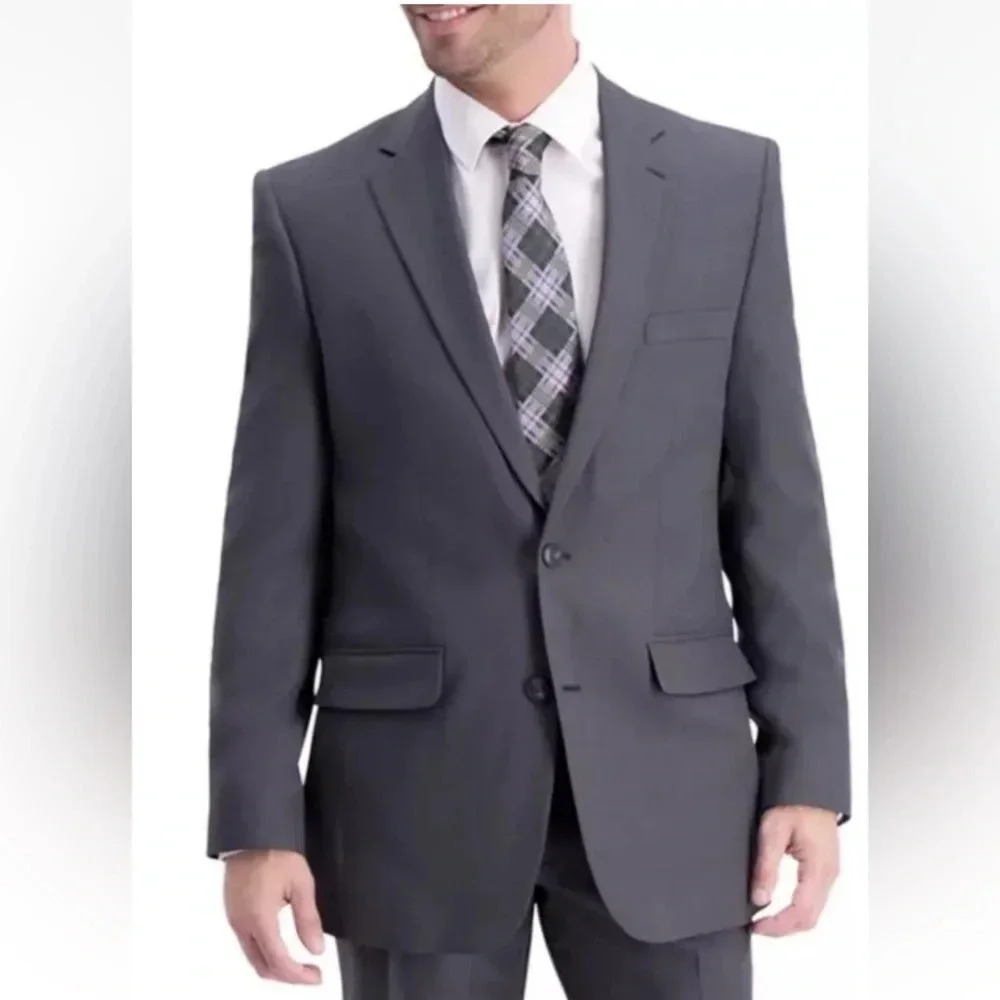 NWOT Haggar Gray Suit Jacket Blazer‎ Mens Size 48L (SU)